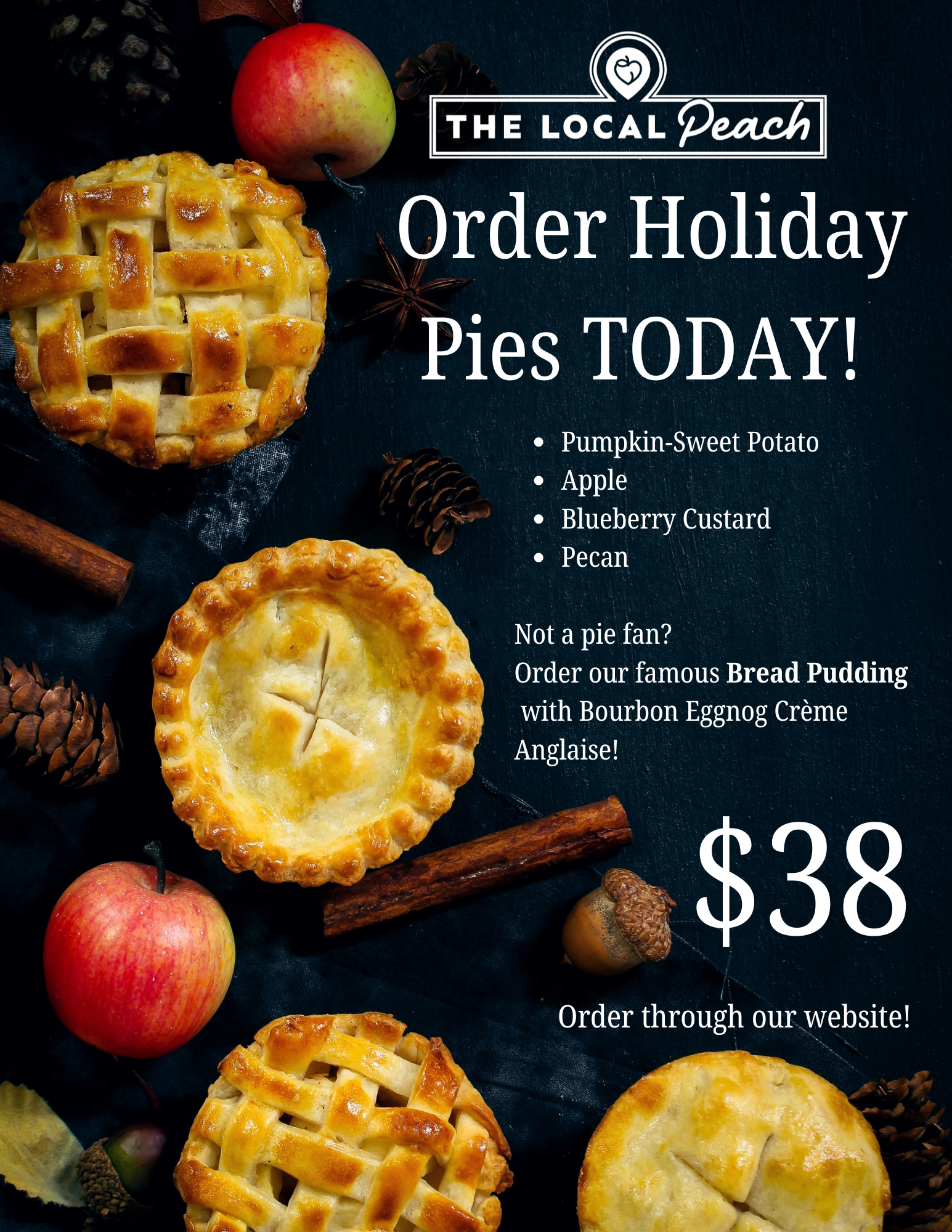 カーテン pie Holiday Pie Order – The Local Peach